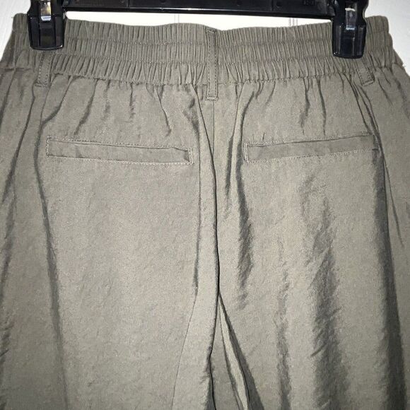 A New Day Ankle Pants Women’s Sz 6 Army Green Rolled Cuffs Center Seam High Rise - Picture 10 of 14